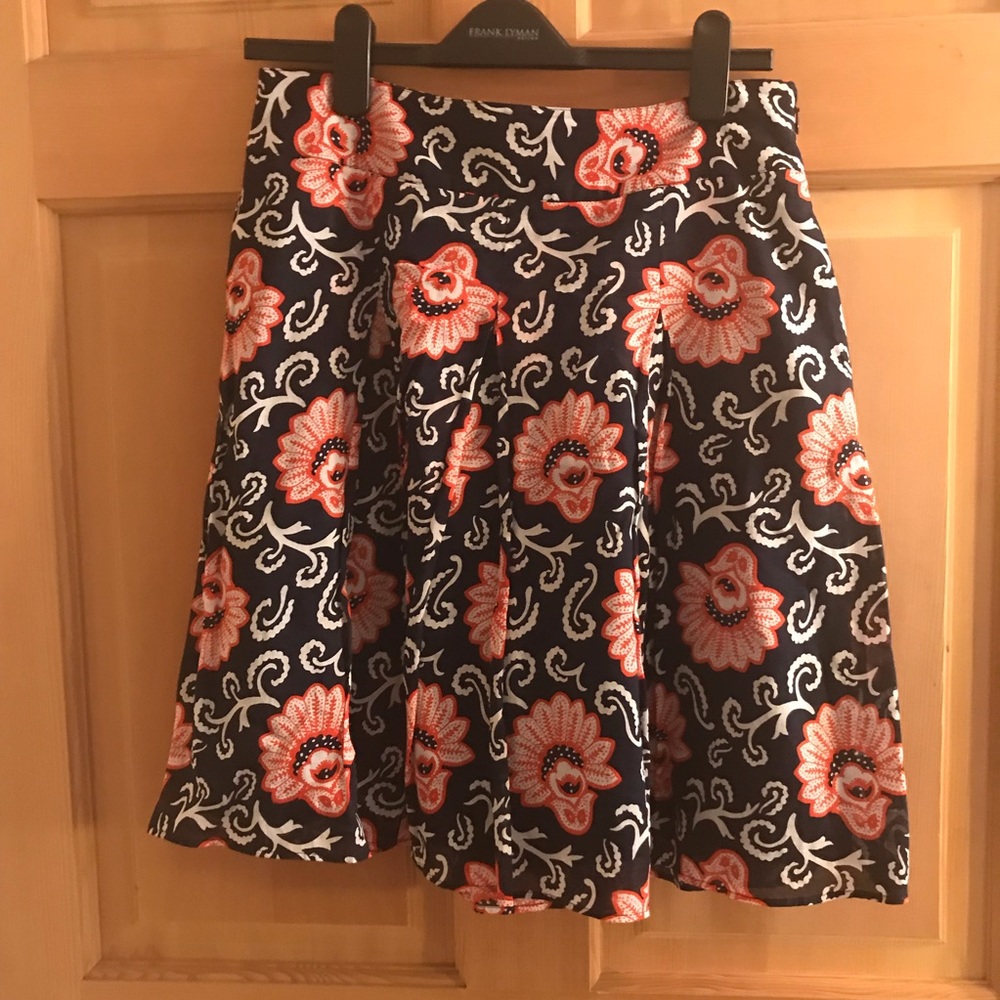 Talbots blue flower skirt